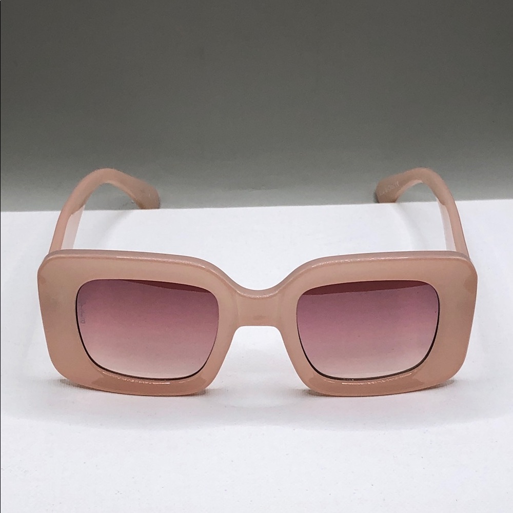 Otra Eyewear Bella Sunglasses Peach Blush Pink Gradient Lens Square Oversized.